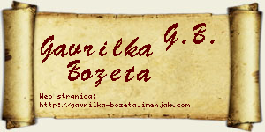 Gavrilka Bozeta vizit kartica